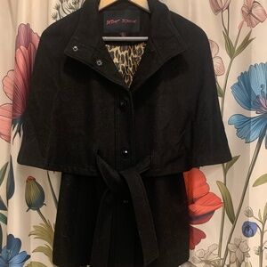 Betsey Johnson size 4 black dress coat